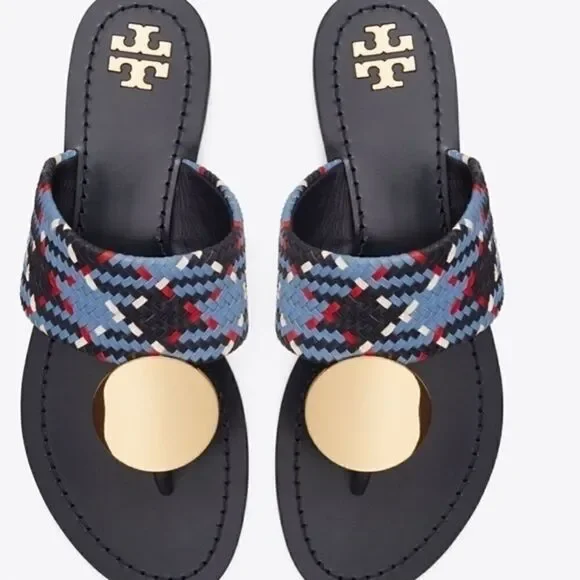 NWT TORY BURCH AUTHENTIC LEATHER PATOS DISC SANDALS 9​​ - Picture 3 of 12